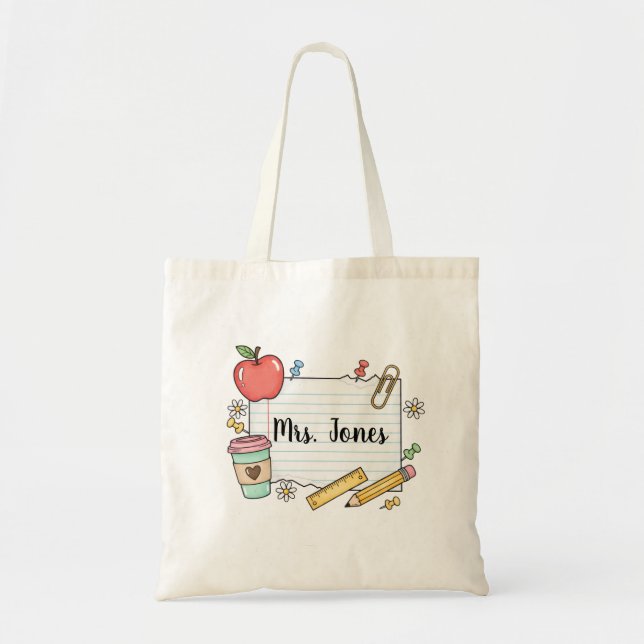 Personalisierte Lehrertasche, Benutzerdefinierte L Tragetasche (Vorne)