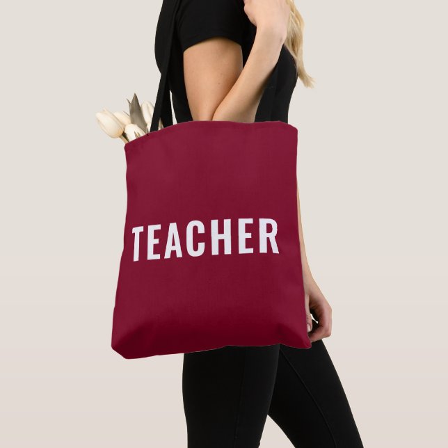 Personalisierte Lehrertasche Burgunderrot (Von Nahem)