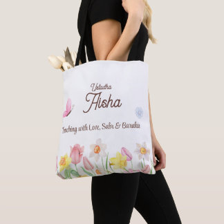 Personalisierte Lehrertasche mit Blumenmuster