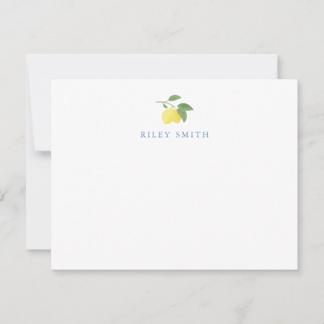 Personalisierte Lemon Flat Note Card Mitteilungskarte (Vorderseite)