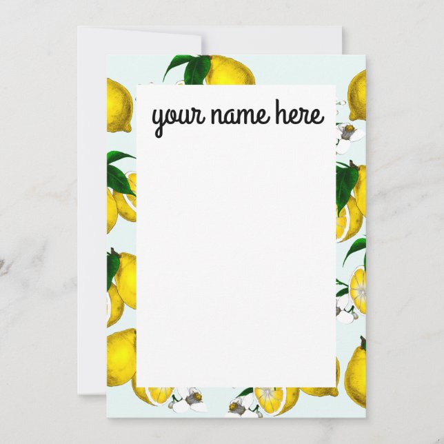 Personalisierte Lemon-Notecards Dankeskarte (Vorderseite)