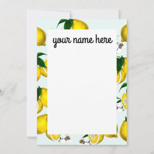 Personalisierte Lemon-Notecards Dankeskarte