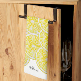 Personalisierte Lemon-Scheiben-Muster Geschirrtuch