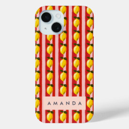 Personalisierte Lemon Stripe Muster Gelbe Zitronen Case-Mate iPhone Hülle