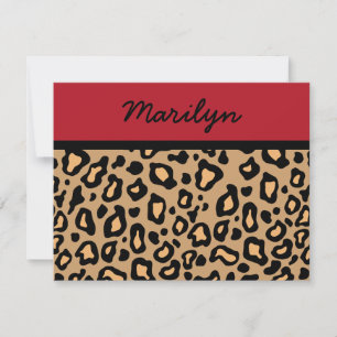 Personalisierte Leopard-Druckeinladungen Einladung