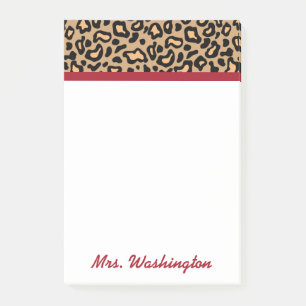 Personalisierte Leopard-Lehrer-Post-it-Notiz-Gesch Post-it Klebezettel