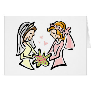 Personalisierte Lesbische Hochzeitkarte - Text hin