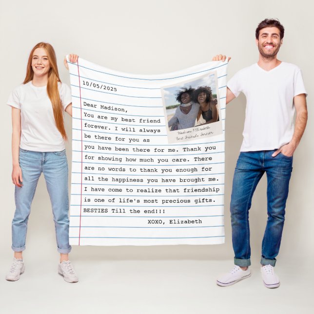 Personalisierte Letter-Nachricht für die besten Fr Fleecedecke (Beispiel)