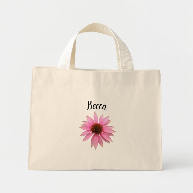 Personalisierte Leuchtend Violette Scheibenblume Mini Stoffbeutel (Vorne)
