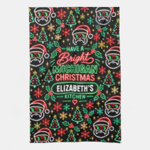 Personalisierte leuchtende Michigan-Weihnachtsküch
