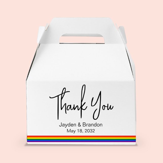 Personalisierte LGBT Rainbow Wedding Vielen Dank Geschenkschachtel (Personalized LGBT Rainbow Wedding Thank You Favor Boxes
)