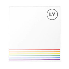 Personalisierte LGBTQ-Initialzündungen - Regenboge Notizblock