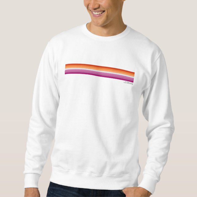 Personalisierte LGBTQ Pride Rainbow Lines Lesbian Sweatshirt (Vorderseite)