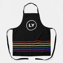 Personalisierte LGBTQ-Rainbow | Schwarz Schürze