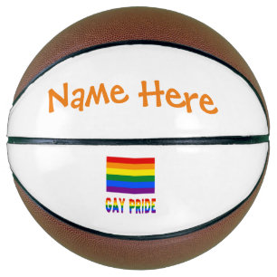Personalisierte LGBTQ-Regenbogen-Gay-Pride-Flagge Basketball