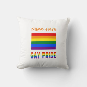 Personalisierte LGBTQ-Regenbogen-Gay-Pride-Flagge Kissen
