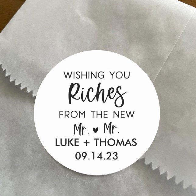 Personalisierte LGBTQ Wedding Lotterie Ticket Bevo Runder Aufkleber (Von Creator hochgeladen)