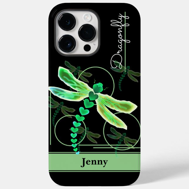 Personalisierte Libelle (grün) Case-Mate iPhone Hülle (Rückseite)