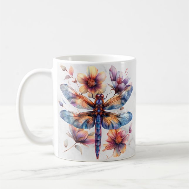 Personalisierte Libelle-Tasse Kaffeetasse (Links)