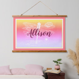 Personalisierte Libelle Wandteppich Mit Holzrahmen
