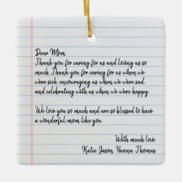 Personalisierte Liebe Brief Handgeschriebene Weihn Keramikornament