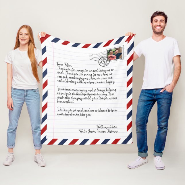 Personalisierte Liebe Brief Handgeschriebenes Foto Fleecedecke (Beispiel)