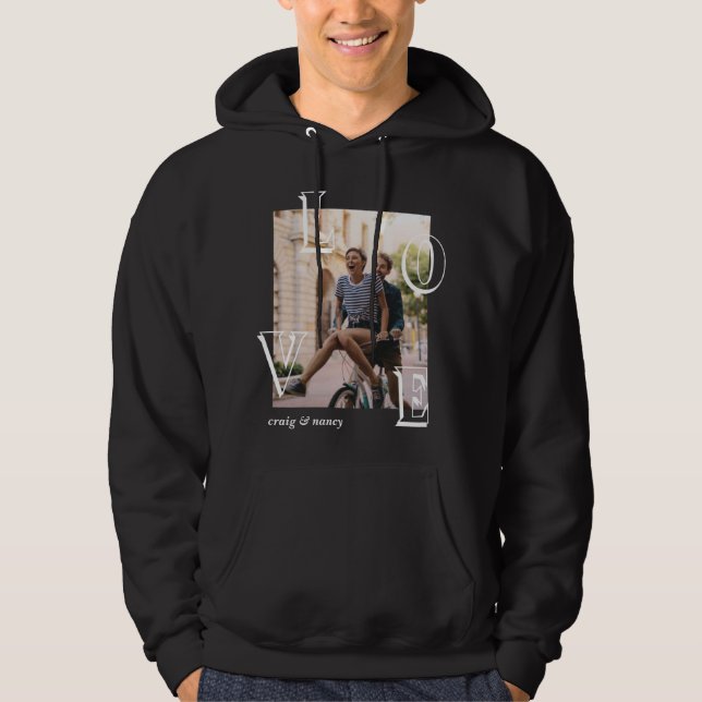 Personalisierte Liebe Couple Foto Hoodie (Vorderseite)