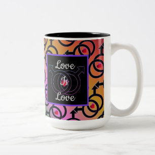 Personalisierte Liebe der Homosexuelle ist Liebe R Zweifarbige Tasse