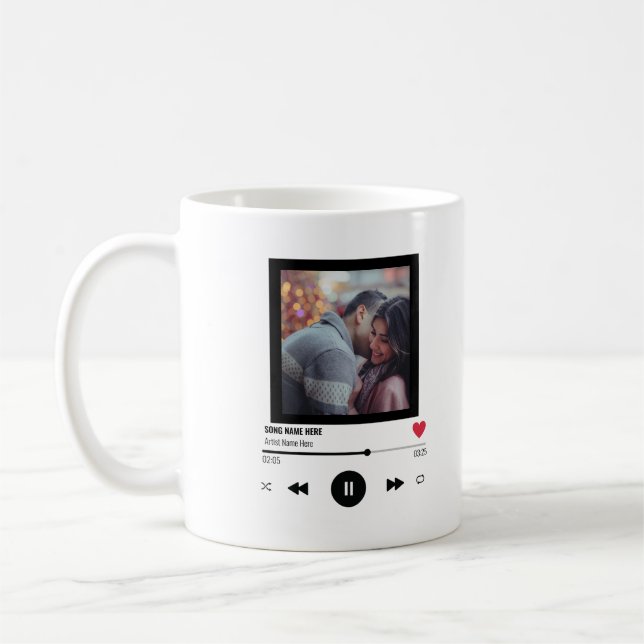 Personalisierte Liebe Ehepaar Jubiläum Song Kaffeetasse (Links)