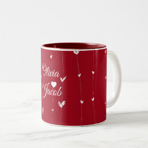 Personalisierte Liebe Ehepaare Zweifarbige Tasse