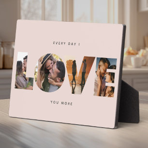 Personalisierte LIEBE Foto Collage Moderne Minimal Fotoplatte