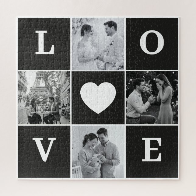 Personalisierte "LIEBE" Fotocollage Puzzle (Vertikal)