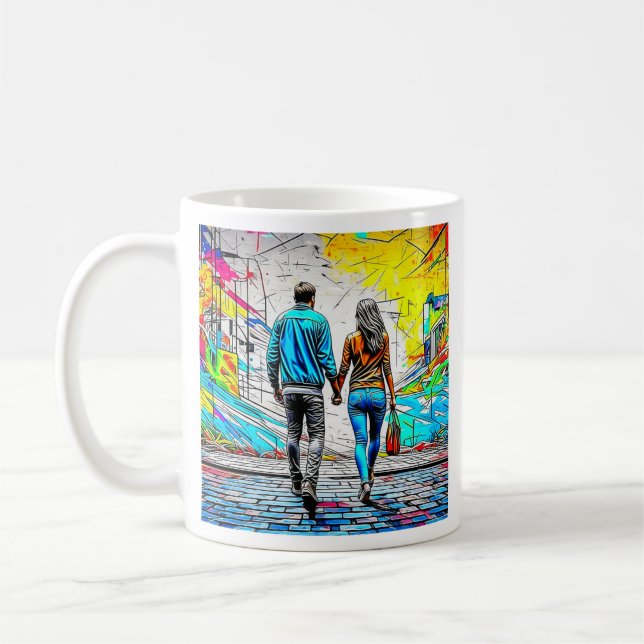 Personalisierte Liebe | Hängebänder für Doppelhüls Kaffeetasse (Links)