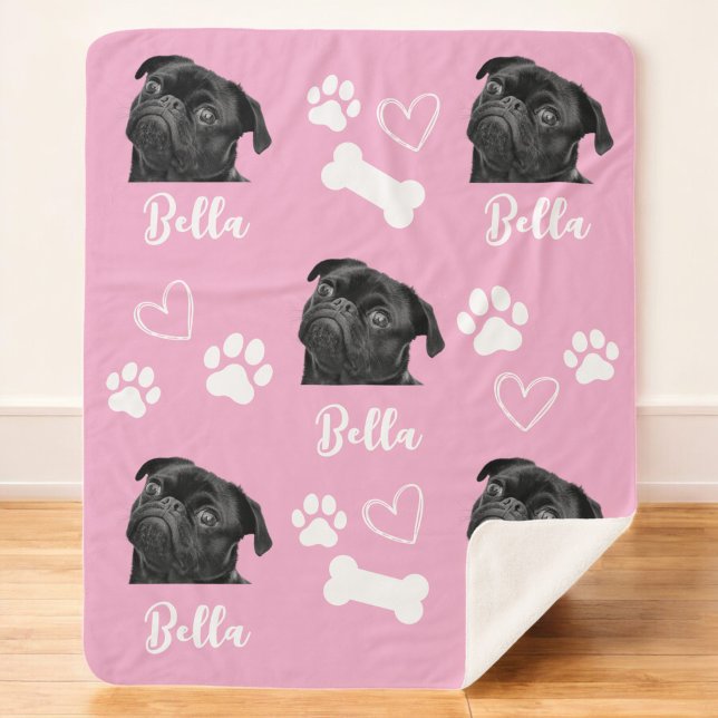 Personalisierte Liebe Hund Haustier 5 FotoCollage Sherpadecke (Von Creator hochgeladen)