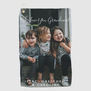 Personalisierte Liebe Ihr Oma Foto Handschriftlich Golfhandtuch