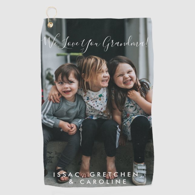 Personalisierte Liebe Ihr Oma Foto Handschriftlich Golfhandtuch (Vorderseite)