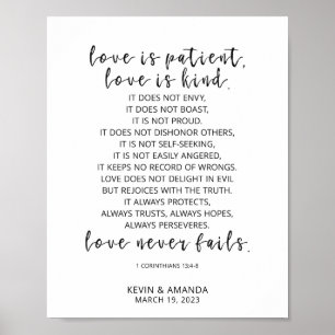 Personalisierte Liebe ist Patient, 1 Korinther 13: Poster