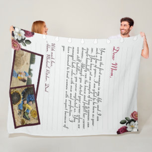 Personalisierte Liebe Letter Handwriting & Foto Fl Fleecedecke