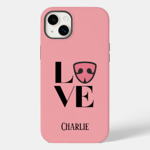 Personalisierte Liebe mit süßer Hundenase, rosa Case-Mate iPhone 14 Plus Hülle