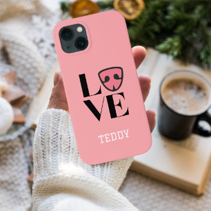 Personalisierte Liebe mit süßer Hundenase, rosa Case-Mate iPhone Hülle