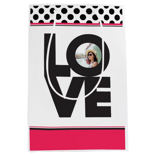 Personalisierte Liebe Mittlere Geschenktüte (Vorderseite)