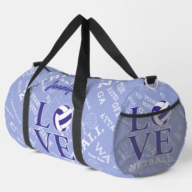 Personalisierte Liebe-Netzballdesign Duffle Bag (Rechte Ecke)