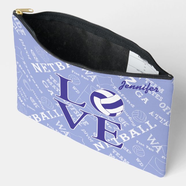 Personalisierte Liebe-Netzballdesign Zubehörtasche (Offen)