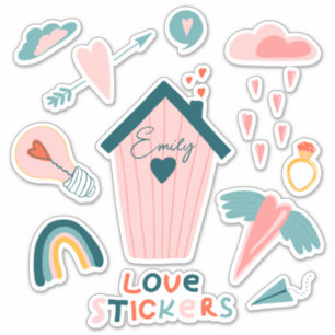 Personalisierte Liebe niedlicher Vinyl-Aufkleber m Aufkleber