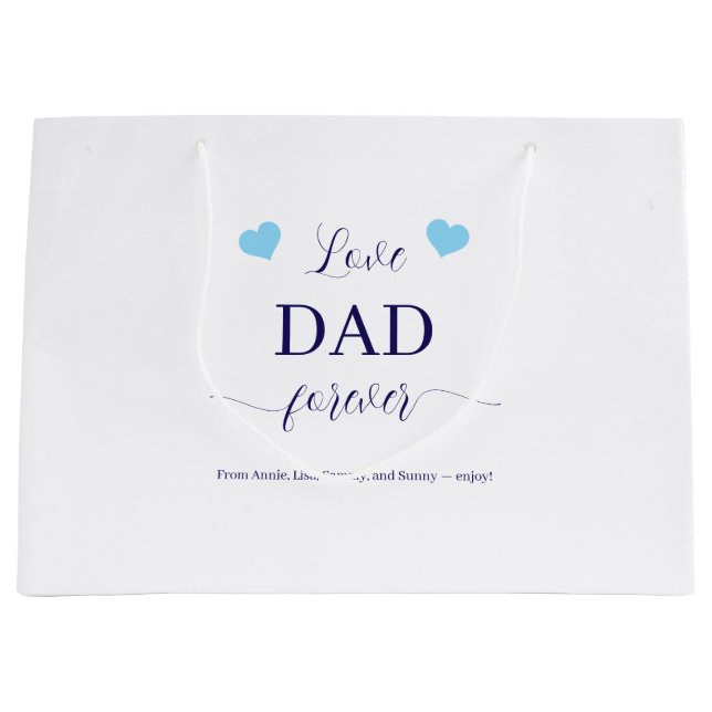 Personalisierte Liebe Papa Forever  Große Geschenktüte (Vorderseite)