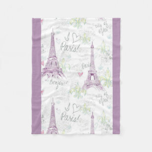 Personalisierte Liebe Paris der Fleece-Blanket/I Fleecedecke