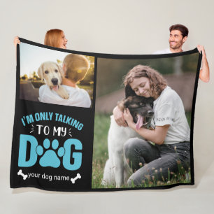 Personalisierte Liebe Paw Print Dog Lover 2 Foto Fleecedecke