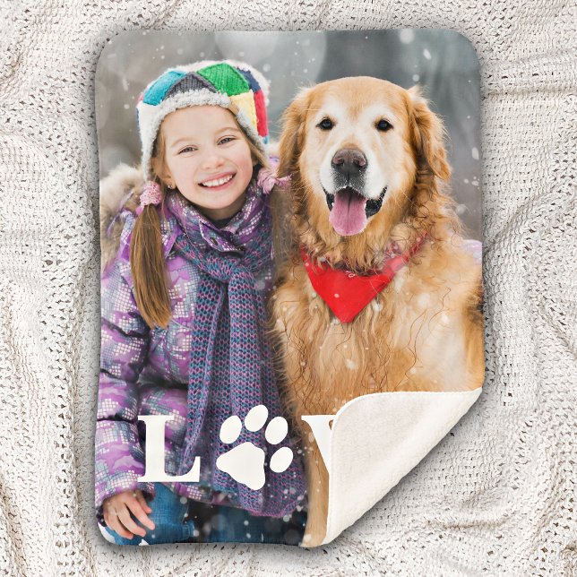 Personalisierte Liebe Paw Print Dog Lover Foto Sherpadecke (Von Creator hochgeladen)
