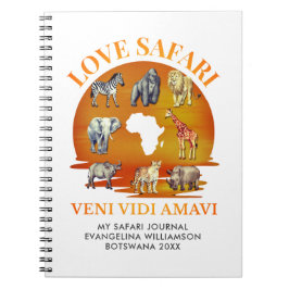 Personalisierte LIEBE SAFARI Souvenir Journal Notizblock