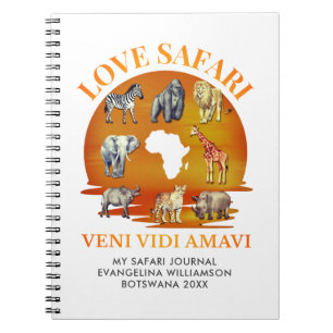 Personalisierte LIEBE SAFARI Souvenir Journal Notizblock